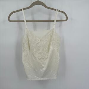 Vanity Fair Womens Top Size M Vintage Cream Lace Cami Coquette Romantic Lingerie